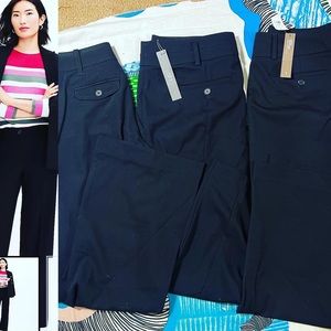 🔥 NWT LOT OF 3 LOFT WOMEN COTTON WORK BUSINESS TROUSERS 2 WIDE 1 PENCIL